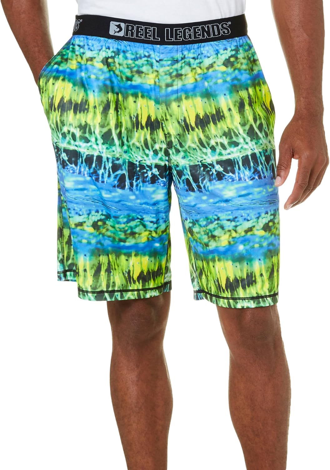 Reel Legends Mens Ichetucknee Sleep Shorts Medium Green/blue Amazon.ca