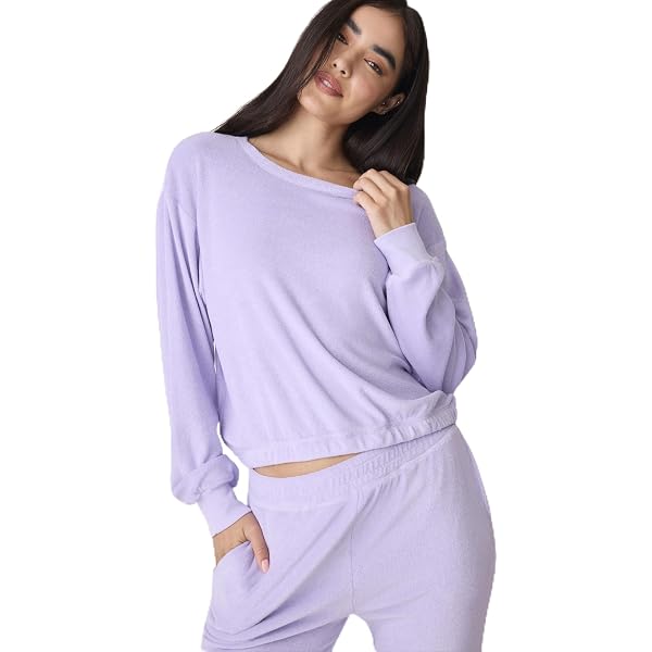 PJ Salvage Women’s Slounge Riot Long Sleeve Top – Ivory With Black ...