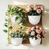 ORIMERC 4 Pack Wall Planters Vertical Garden Indoor Outdoor Pots White view 7