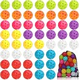SAYAYA 24/50 Pack Outdoor Pickleball Balls Premium High Visibility Pickleballs Stable Flight &amp; Consistent Bounce 40 Holes Pickle Balls with Mesh Bag for Beginners, Tournaments, Family &amp; Outdoor Play