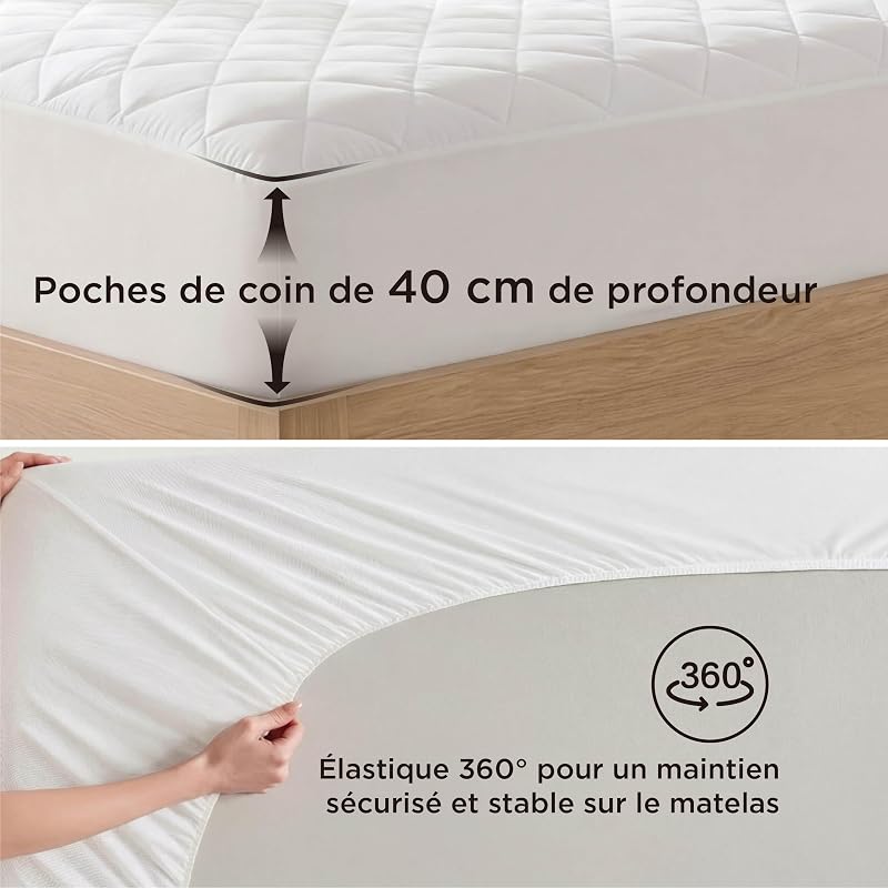 Protège Matelas Imperméable 140 x 200 cm - pour Matelas Jusqu’à 40 cm