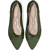 TINGRISE Women's Flats Shoes Comfortable Dressy Pointed Toe Knit Washable Ballet Flat