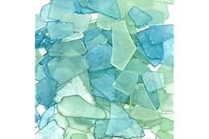 Tumbler Home Sea Glass for Crafts, Decor & Vase Filler, 25oz Frosted Aqua & Mint Seaglass Pieces, Recycled Beach Glass in Bulk and Smooth Seaglass for DIY Art, Coastal Decor, and Jewelry Making