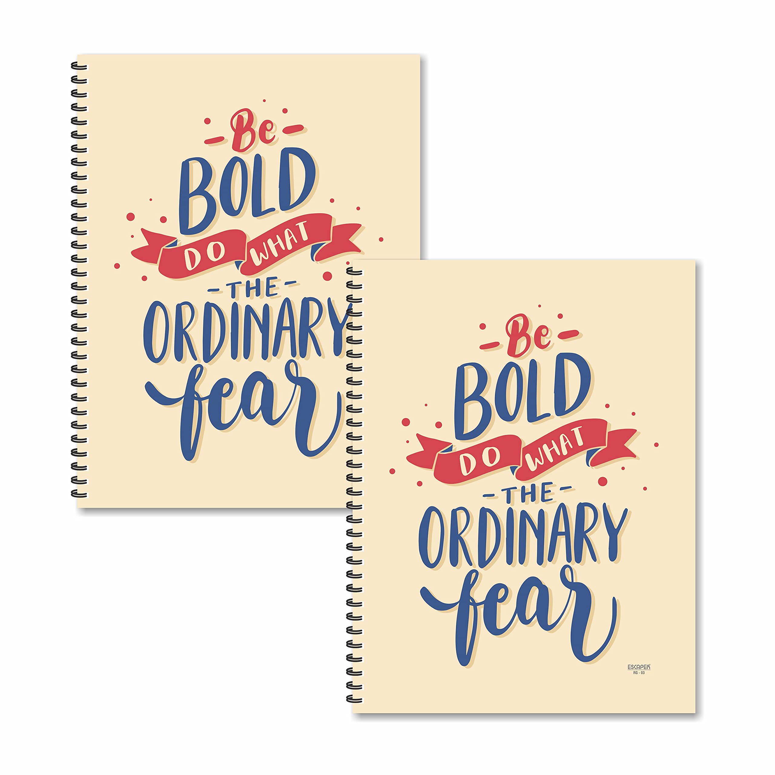 ESCAPER Be Bold Designer Registers A4 Size (Pack of 2 Units) Spiral