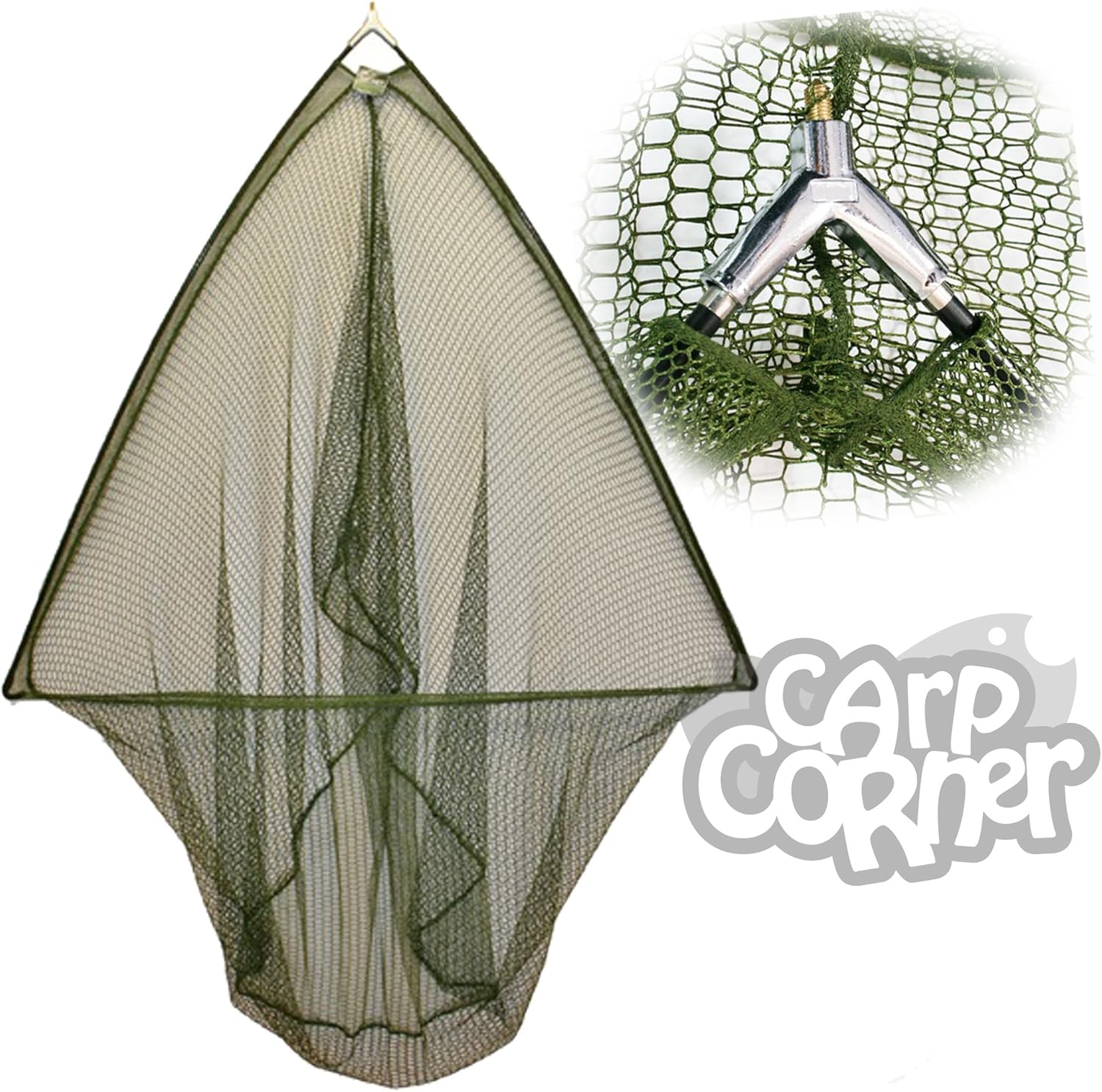 36" Inch Green Barbel Pike Carp Fishing Specimen Landing Net With Metal