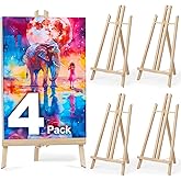 4 Pack 16 Inch Wooden Easel Stand, Portable A-Frame Tabletop Display Easel for Painting, Canvas, Signs,Photos, Art Easel for Students, Beginners, Artists - Compact & Lightweight