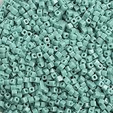 Miyuki Square/Cube Beads 1.8mm Turquoise Green Opaque APX 20 Gram Vial Japanese Glass Beads