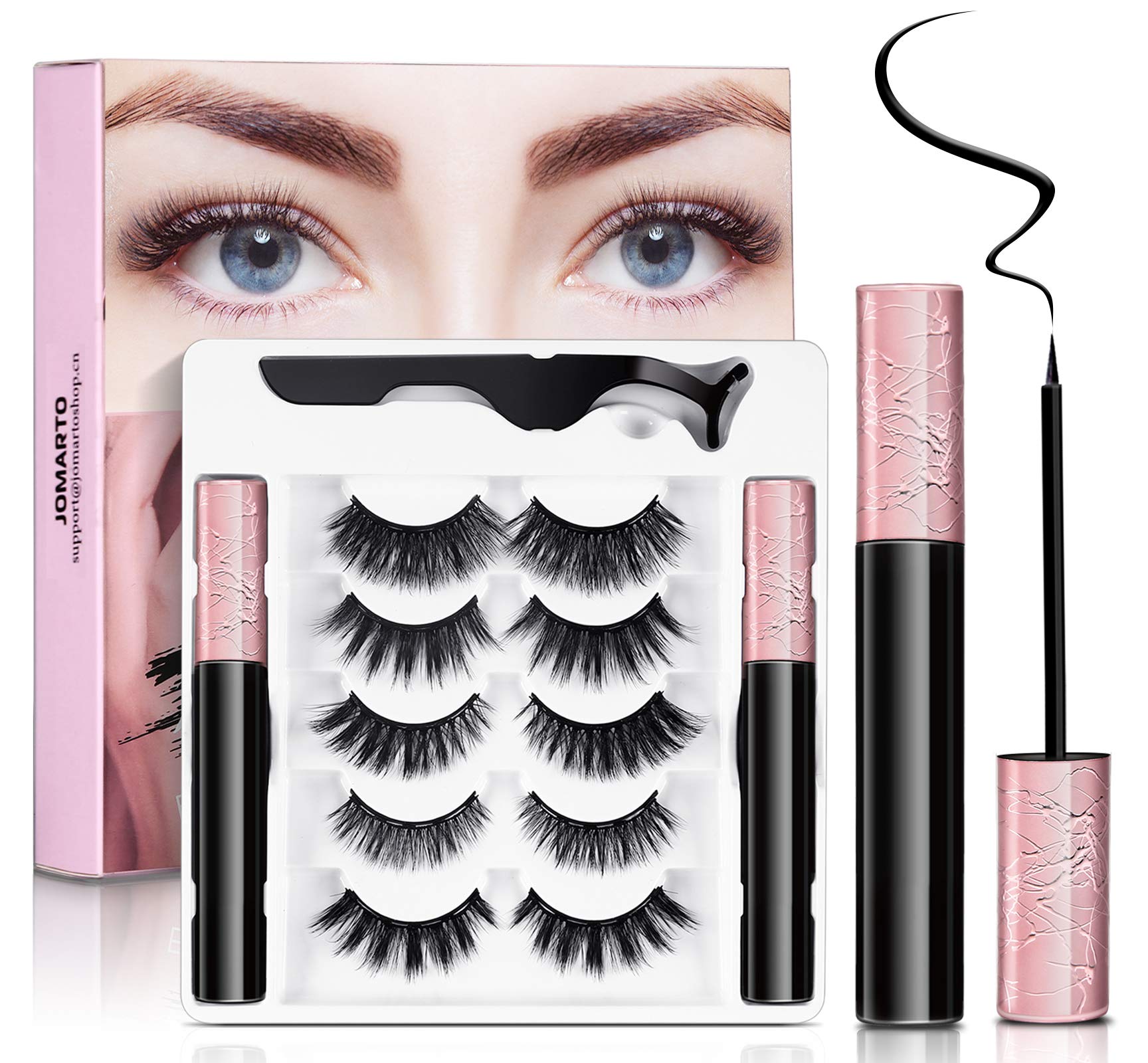 Pairs Reusable Magnetic Eyelashes And Tubes Of Magnetic