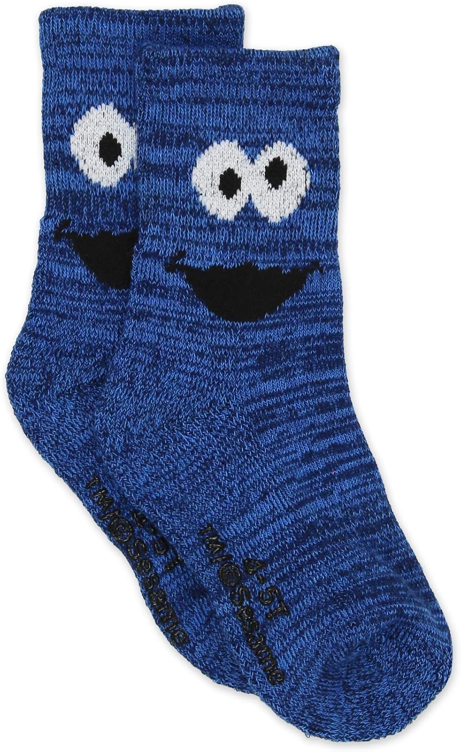 Sesame Street Elmo Boy's Girl's Multi Pack Crew Socks with Grippers (Baby/Toddler): Clothing