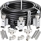 Hromee Compressed Air Piping System with 3/4 inch x 100 feet HDPE Tubing and Aluminum Outlet Blocks for Garage Connect Air Compressor Hose Accessories 37 Pieces
