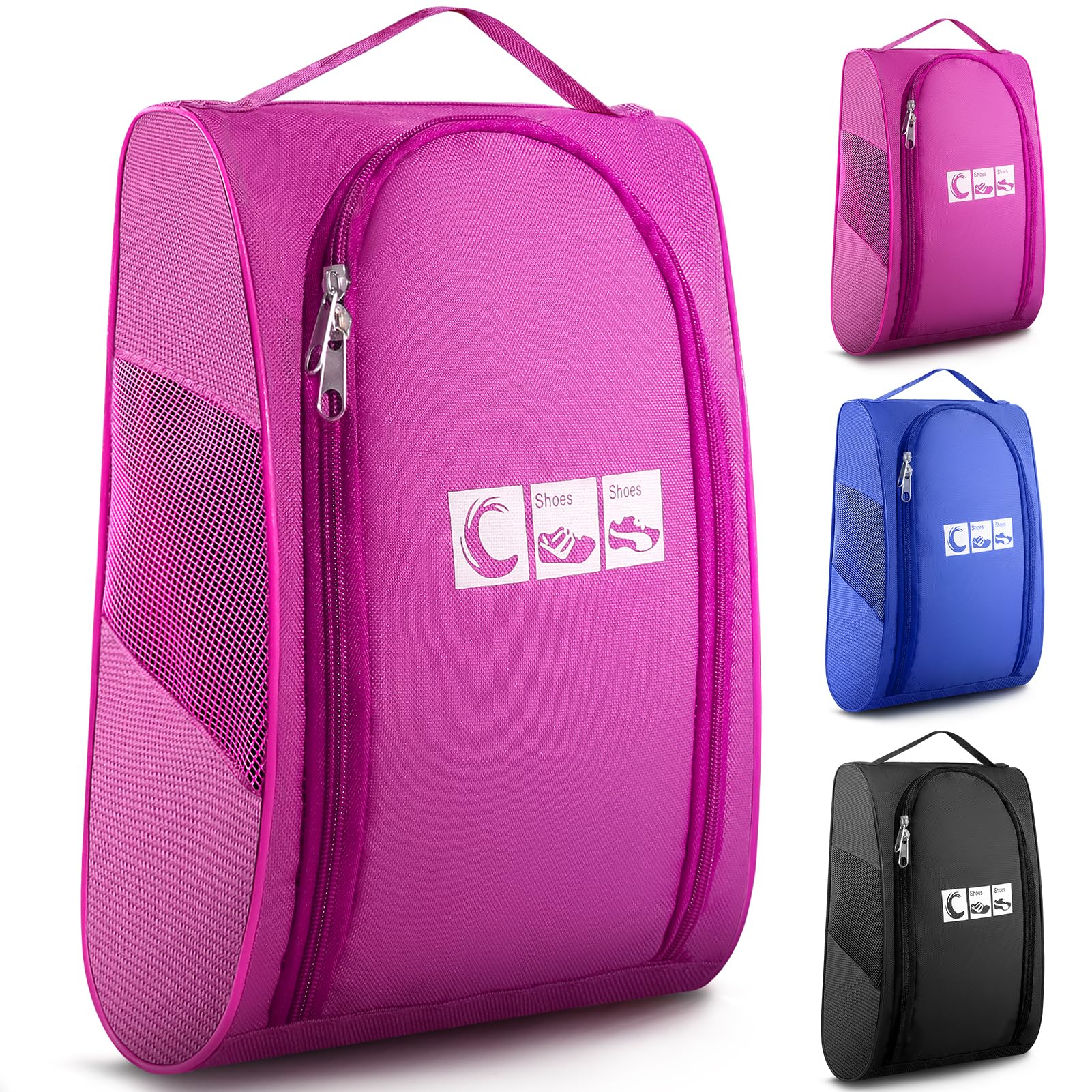 Portable Oxford Travel Shoe Tote Bag, Waterproof Shoe Packing Storage Gym Organizer