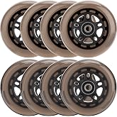 HeyZomm Inline Skate Wheels Replacement Kit, 85A, 8-Pack | Indoor Roller Blade wheels Outdoor Hockey Wheels w/Bearings ABEC-9 and Floating Spacers, 64mm 70mm 72mm 76mm 80mm 84mm Dia