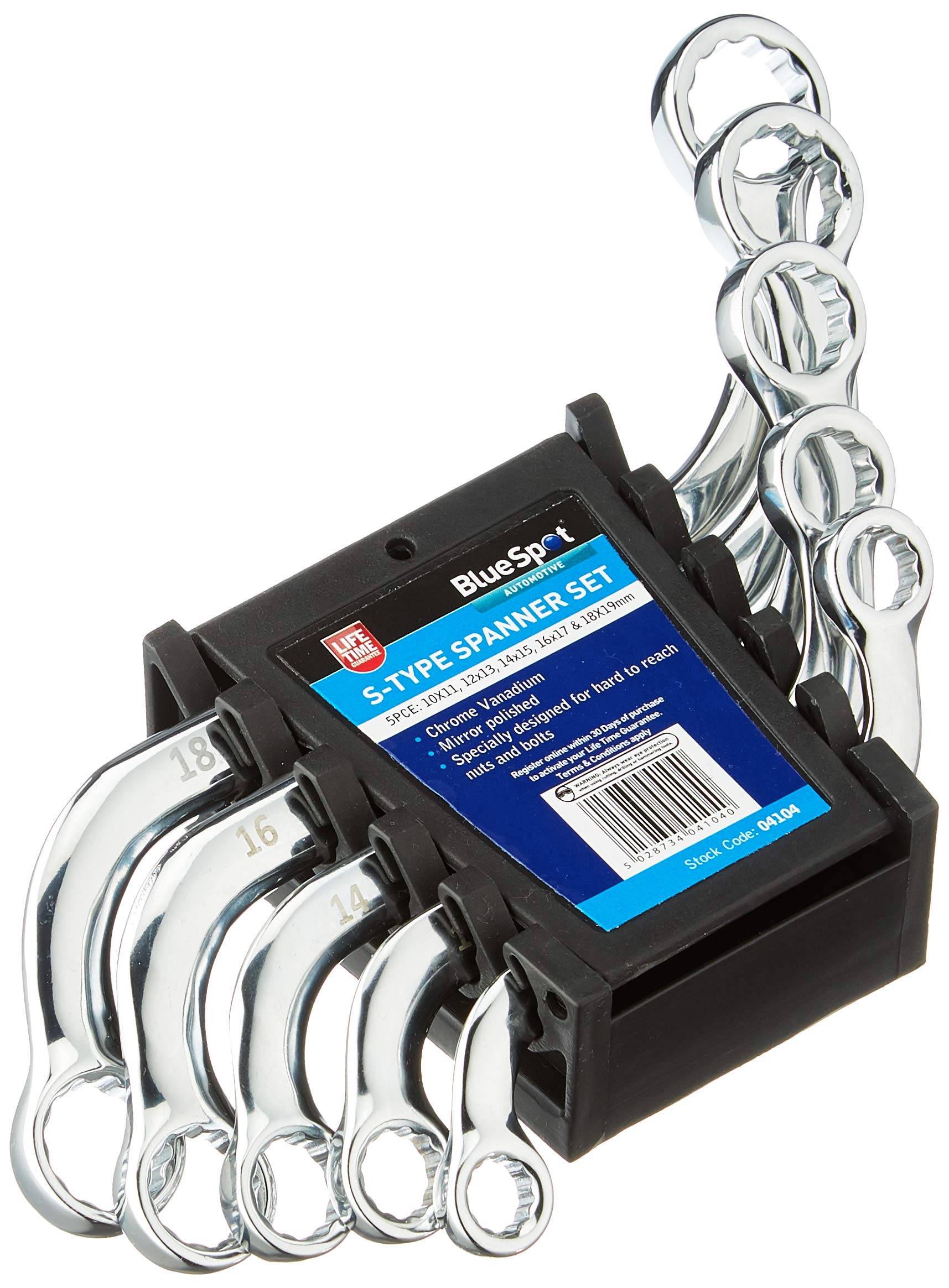 BlueSpot Metric S-Type Spanner Set 10-19mm (5 Pieces)