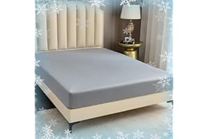 VK·LIVING Summer Cooling Fitted Sheet Full Size for Hot Sleeper, Soft 100% Nylon Fitted Sheet Q-Max >0.5, 1 Pack Fitted Sheet Only, No Pillowcases， Deep Grey