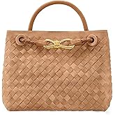 Slouchy Suede Woven Hobo Bags Women Trendy Suede Shoulder Bag Crossbody Satchel Crescent Purse Top Handle Tote Handbag