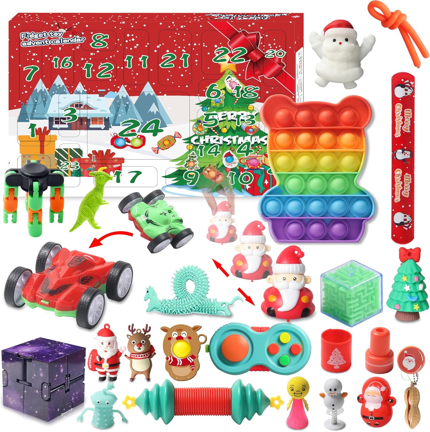 Advent Calendars - Christmas Advent Calendar 2023 Boys&Princess, 24 Days Christmas Countdown Advent Calendar for Kids, Including 24 Fun Toys Christmas Party Favors and Surprise Gifts for Kids 3 Years and Up
