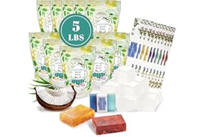 PIUH 5 Lbs Glycerin Pre-Cutting Soap Base for Making Soap, Moisturizing Melt and Pour Glycerin Soap Base for Begineers DIY Natural Soaps (5 Pounds)