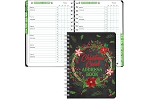 Ceiba Tree Christmas Address Book with Alphabetical Tabs Christmas Card Record Book Address Organizer Notebook Journal