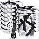 Gueevin Hollow Musical Notes Bookmarks with Tassels & Gift Boxes – Metal Musical Note Party Favors for Wedding, Birthday, Music Events, Classroom & Office Gifts(48 Sets)