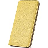 MEIITRUE Wallet Women Ultra Slim Thin Womens Wallet RFID Blocking Bifold Clutch Long Ladies Wallet Rose YELLOW