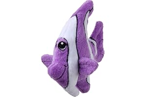 SmartPetLove Tender-Tuffs Tiny - Tough Plush Dog Toys for Puppies and Small Breeds - Stuffed Purple Angelfish with Puncture Resistant Squeaker