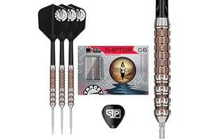 Target Japan Prime Series Raptor G6 Steel Tip Darts with Kflex, 22G/24G | 90% Tungsten Dart Set, K-Flex Wings and Shaft No. 6