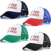 Jiuguva 4 Pcs I Pee in Pools Hats - Funny Dare Gag Gifts Joke, Trucker Hats Adjustable Retro Style Cap