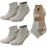 GoWith 2 Pairs Alpaca Wool Low-Cut Ankle Socks for Men Women, Cushioned Terry Warm Thermal Thick Merino Blend Camping Socks