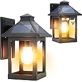 CYHKEE 2 Pack Solar Wall Lanterns Outdoor with 3 Modes, Dusk to Dawn Motion Sensor LED Sconce Lights IP65 Waterproof, Exterio