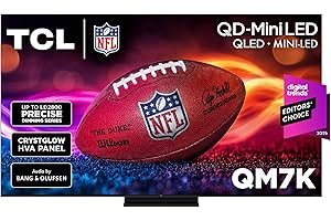 TCL 55 Inch Class QM7K Series | Mini LED QLED 4K HDR | 55QM7K, 2025 Model | 120HZ-144HZ Anti Reflective Screen Smart Google TV Dolby Atmos Onkyo Audio | Voice Remote Alexa Gaming Streaming Television
