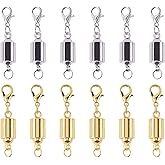 KONMAY 10 Sets Mixed Screw-in Magnetic Necklace Clasps, Safety Magnetic Converter Clasps for Jewelry Making