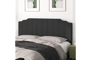 Befurtori King Size Headboard Only, Linen Wall Mounted Headboard King for Adjustable Bed Modern Upholstered Head Board Easy Assembly, Dark Gray