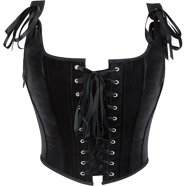 トップス VINTAGE RIBBED CORSET TOP_SLEEVELESS vintage ribbed corset top sleeveless, black - SHOP AMOMENTO