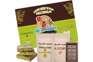 Ma Lit Candy Dubai Chocolate Bar Kit - Holidays Gift Box - INCLUDES Kataifi, Pistachio & Tahini Cream, Recipe, & Silicone Mold - Chocolate NOT Included - TikTok Popular Dubai Knafeh Pistachio Bar Kit