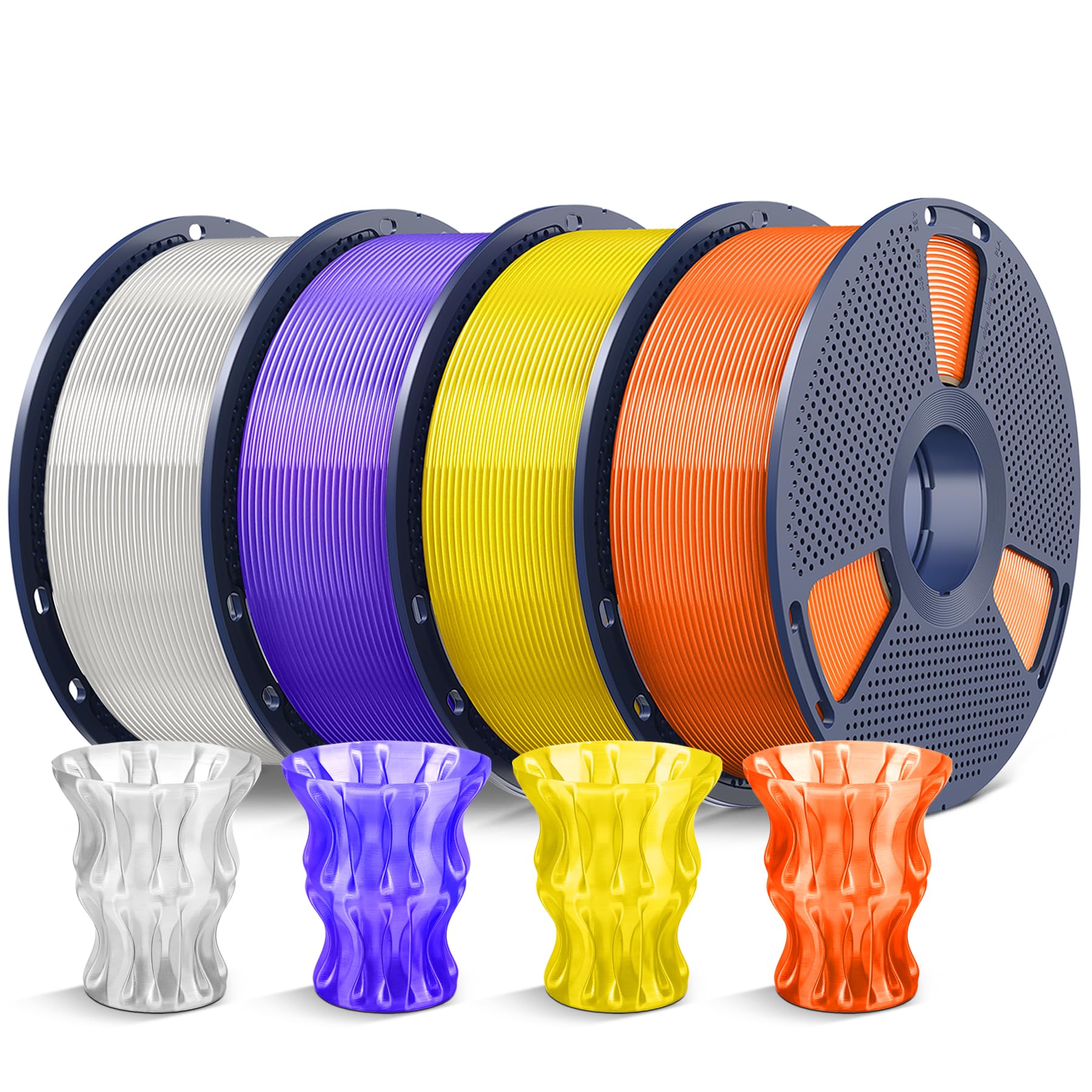 SUNLU 4kg PLA 3D Printer Filament Bundle, Neatly