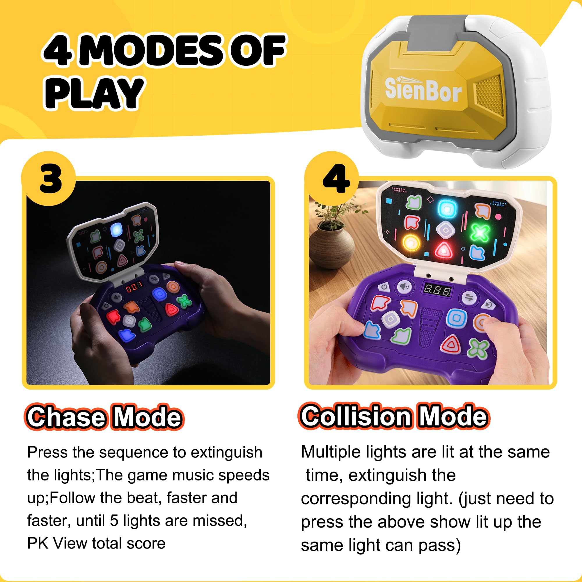 Handheld Game for Kids 6-12, Sensory Fidget Toys for Kids 8-12,,Light Up Memory Game Handheld Electronic Toys Color Memorizing Classic Board GamesBirthday Gifts for Boys Girls，Fidget Toys