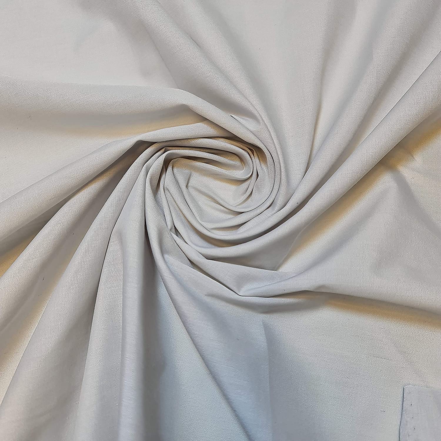 Textile Station Plain/Solid Dyed Polyester Polycotton Dress Craft Fabric Material 44" - 112 cm Wide Sold As 1 Meter Pre - Cut Lengths (Available in 42 Colours)(Silver, 5 Meter)