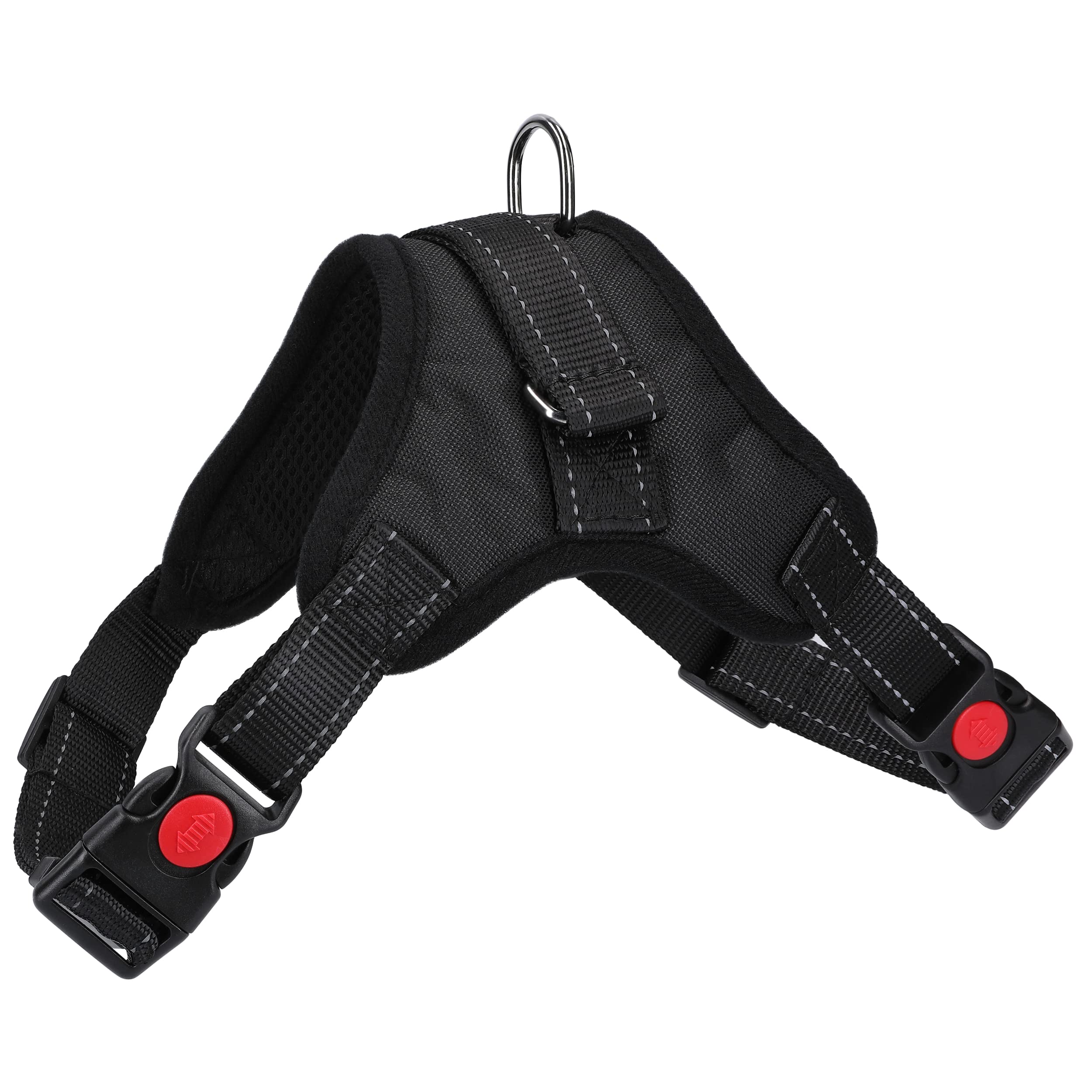 mumbi Dog Chest Harness Adjustable Size L Padded Nylon Black