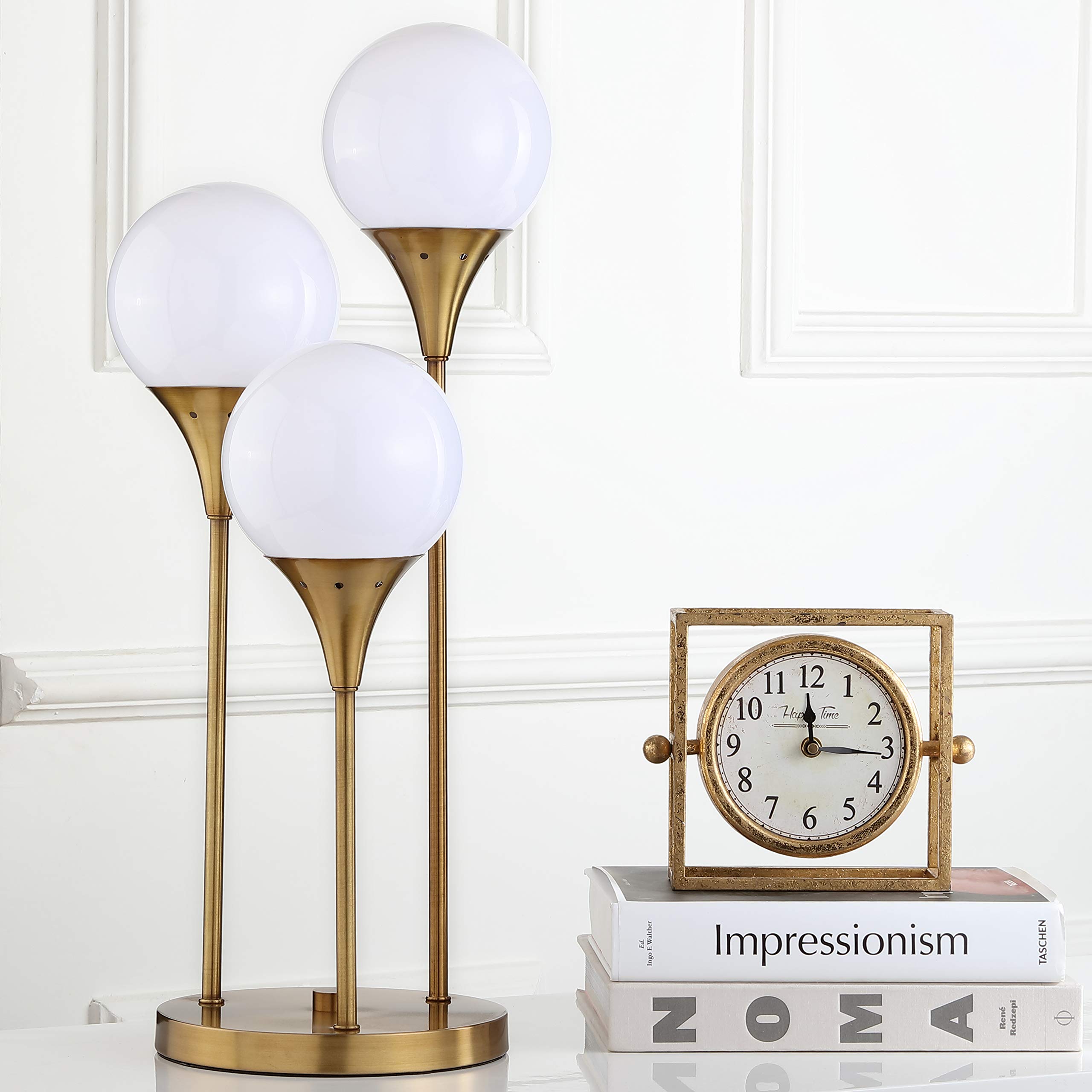 SAFAVIEH Modern Metal Table Lamp, in Brass Gold