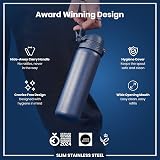 Ion8 600 ml Ash Navy Lightweight Stainless Steel Water Bottle view 6
