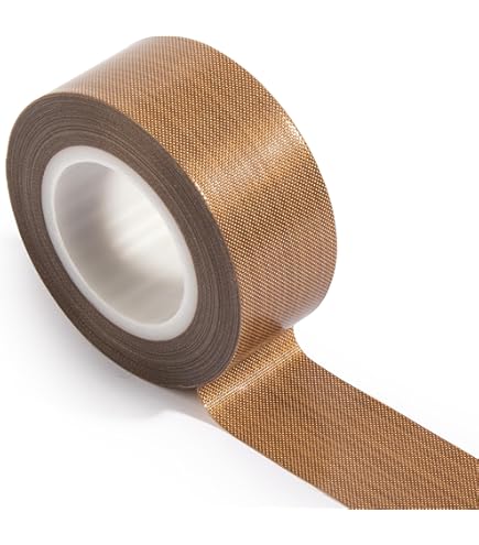 PTFE Film Tape – Single Side Silicone Adhesive, High Temp 300°C, 36 Yards X 1 Inch X 0.08mm, Non-Stick & Chemical Resistant