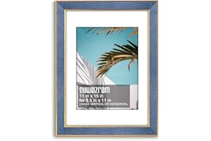 euwazram Suede 11x15 Frame - Single Frame, Christmas Elegant Sky Blue 11 x 15 Poster Frame with Mat for 8.5x11, 11x15 Picture Frames for Artwork, Puzzles, Photos and Movie Posters