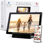 Minolta MNDPF101DOCK 10.1" IPS HD Touch Smart Photo Frame with Frameo | Includes a built-in battery with magnetic charging dock, IPS touchscreen, and the free Frameo app for WiFi sharing.