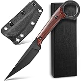 Ccanku C1140 Fixed Blade Knife,D2 Blade Dalbergia Handle Claw Knife for Outdoor, EDC Tool, Survival, Hiking, Camping(Dalbergia)