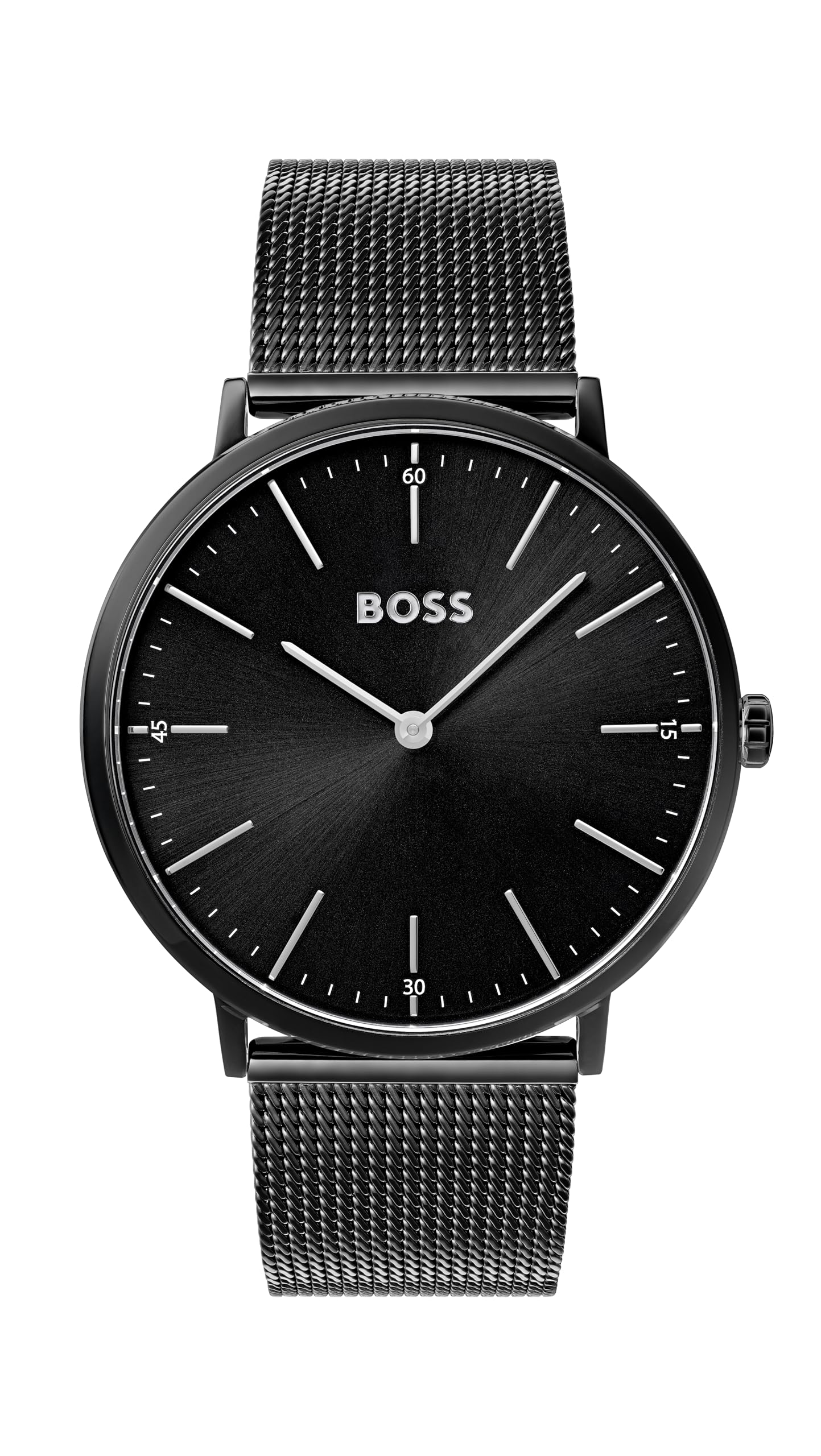 BOSS Analogue Quartz Watch for Men HORIZON Collection with Black Stainless Steel Mesh Bracelet - 1513542