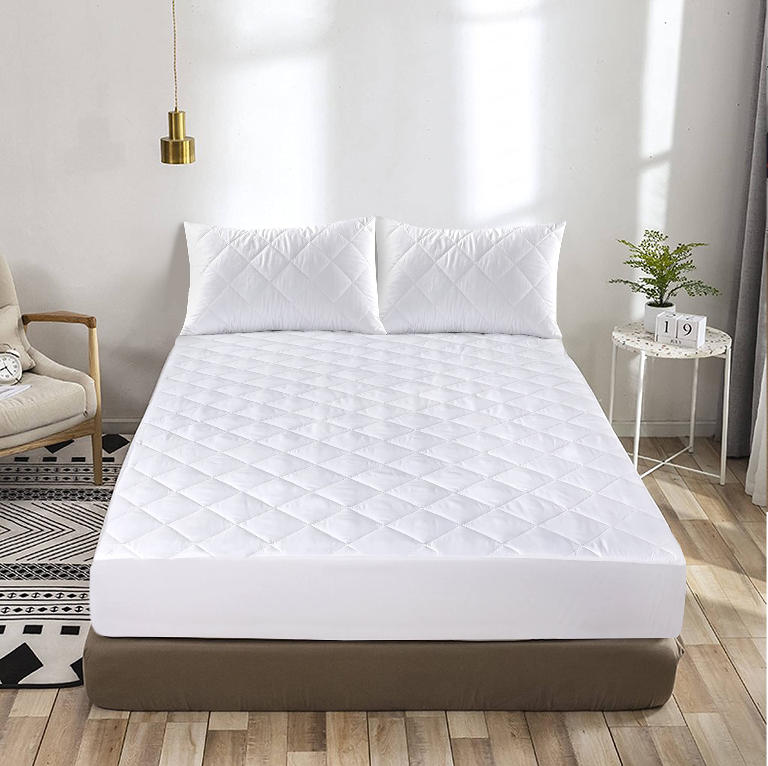 Style and Choice® Quilted Mattress Protector | 30 CM Deep Skirt | Fitted Sheet Style Bed Cover | Hypoallergenic | Dust Mite Proof | Breathable | Noiseless (Non-Waterproof, Single)