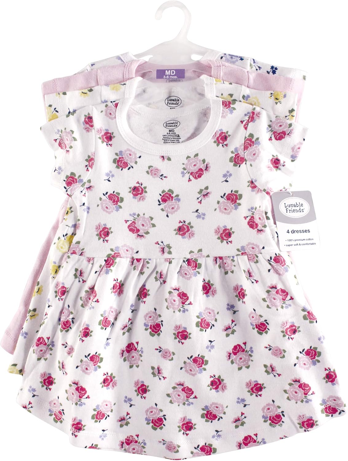 Luvable Friends Baby Girls' Cotton Dress: Clothing