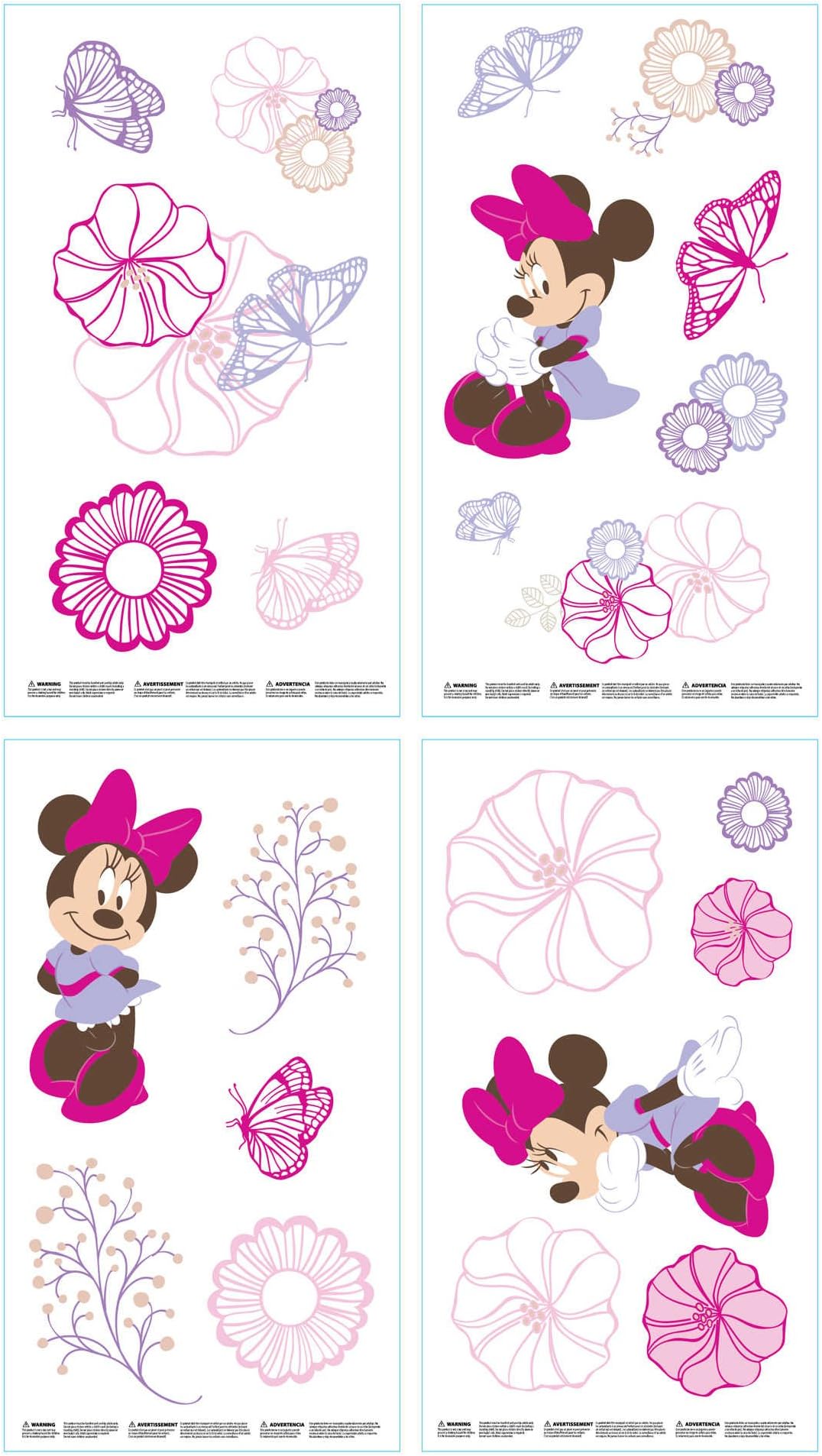 Kidsline Butterfly Dreams Minnie Mouse Crib Baby Bedding (Wall Decals)
