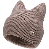 jaxmonoy Winter Cute Cat Ear Knitted Beanie Hats for Women and Men Soft Warm Knit hat Ladies Skull Beanies Cap