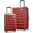 Samsonite Omni 2 Hardside Expandable Luggage with Spinner Wheels, 2-Piece Set (19/24), Arrow Red